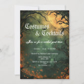 Spooky bos kostuums en cocktails Halloween Kaart (Voorkant)