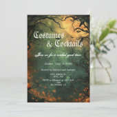Spooky bos kostuums en cocktails Halloween Kaart (Staand voorkant)