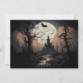 Spooky Bossen Halloween Feestuitnodiging Kaart (Voorkant)