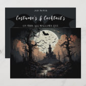 Spooky Bossen Halloween Feestuitnodiging Kaart (Voorkant / Achterkant)