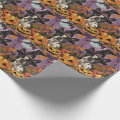 Spooky Boston Terrier Halloween heks en pompoen Cadeaupapier (Hoek)