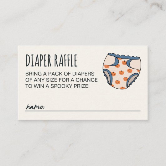 Spooky Boy Halloween Baby shower Luier Raffle Informatiekaartje (Voorkant)