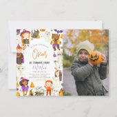 Spooky Boy Halloween Costume Birthday Party Foto Kaart (Voorkant)