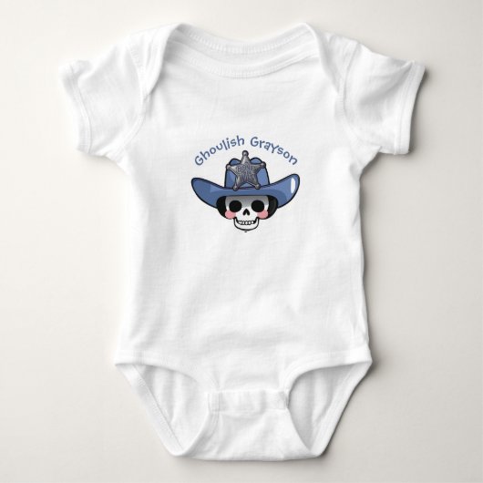 Spooky Boy Halloween, Skeleton Cowboy Bodysuit (Voorkant)