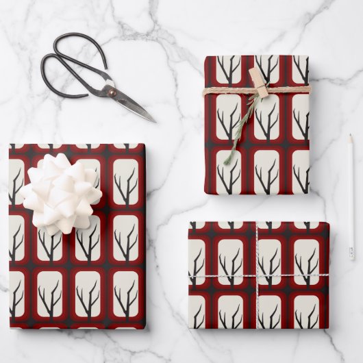 Spooky Branch Retro Deco Fusion Inpakpapier Vel (Voorkant)