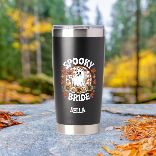Spooky Bride Ghost Halloween gepersonaliseerd Geïsoleerde Drinkbeker (Buiten (Gedraaid)  )