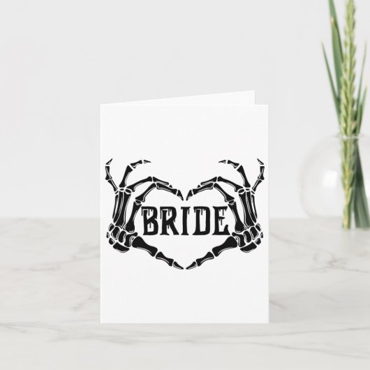 Spooky Bride Skeleton Hands Verloving Wedding Hal Kaart (Voorkant)