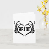 Spooky Bride Skeleton Hands Verloving Wedding Hal Kaart (Gele Bloem)