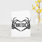 Spooky Bride Skeleton Hands Verloving Wedding Hal Kaart (Gele Bloem)