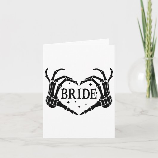 Spooky Bride Skeleton Hands Verloving Wedding Hal Kaart (Voorkant)