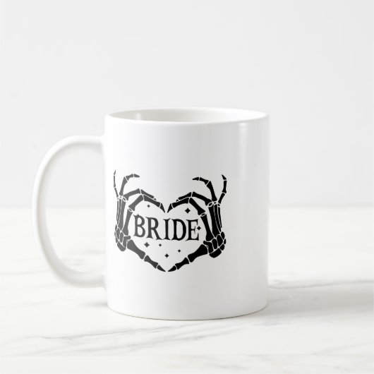 Spooky Bride Skeleton Hands Verloving Wedding Hal Koffiemok (Links)