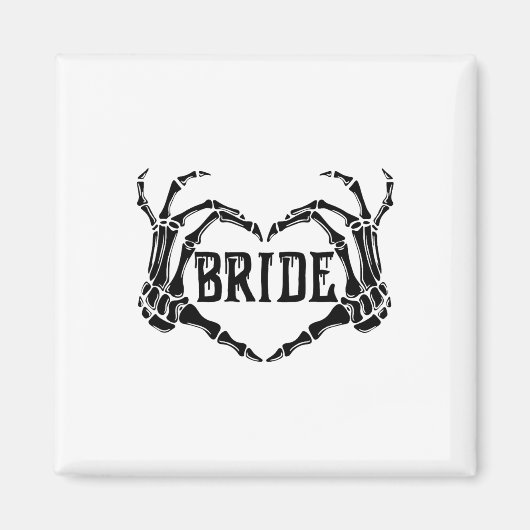 Spooky Bride Skeleton Hands Verloving Wedding Hal Magneet (Voorkant)