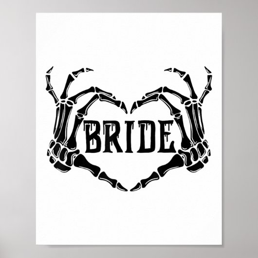 Spooky Bride Skeleton Hands Verloving Wedding Hal Poster (Voorkant)