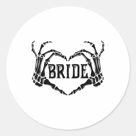 Spooky Bride Skeleton Hands Verloving Wedding Hal Ronde Sticker (Voorkant)