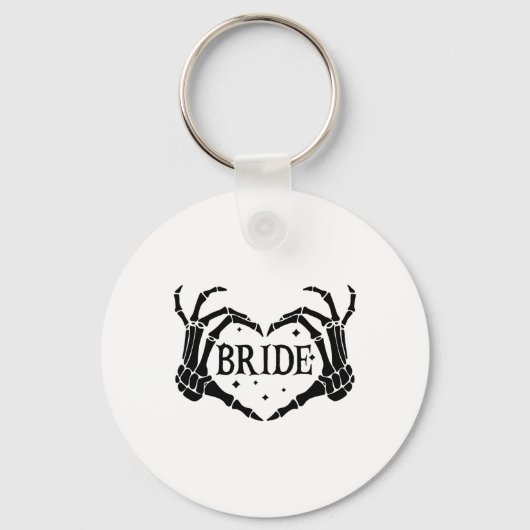 Spooky Bride Skeleton Hands Verloving Wedding Hal Sleutelhanger (Voorkant)