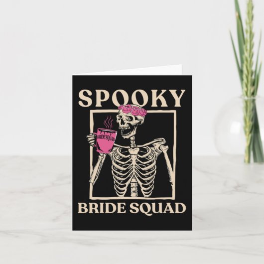 Spooky Bride Squad Skelet Halloween Bachelorette Kaart (Voorkant)