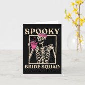 Spooky Bride Squad Skelet Halloween Bachelorette Kaart (Gele Bloem)