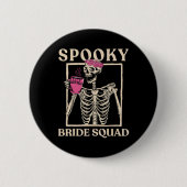 Spooky Bride Squad Skelet Halloween Bruidsmeisjes Ronde Button 5,7 Cm (Voorkant)