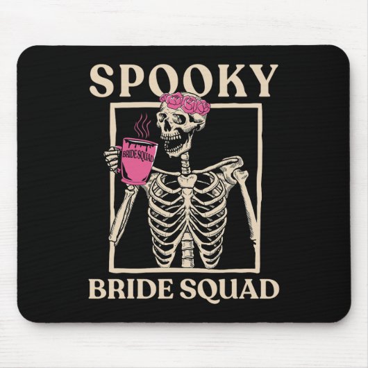 Spooky Bride Squad Skeleton Halloween Chelorette P Muismat (Voorkant)
