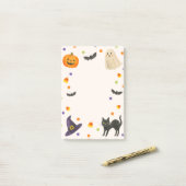 Spooky briefpapier, spook en pompoen post-it® notes (Op bureau)