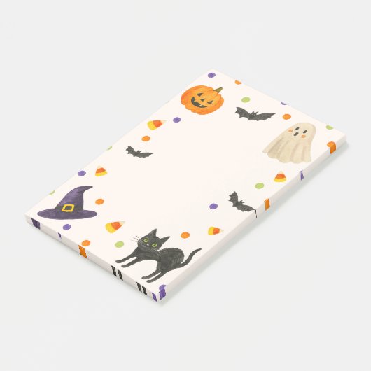 Spooky briefpapier, spook en pompoen post-it® notes (Schuin)