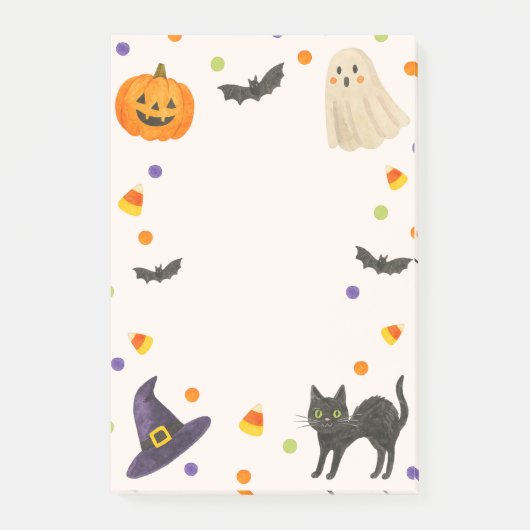 Spooky briefpapier, spook en pompoen post-it® notes (Voorkant)