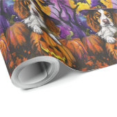 Spooky Brittany Spaniel Halloween Witch Pumpkin Cadeaupapier (Rol Hoek)
