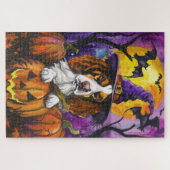 Spooky Brittany Spaniel Halloween Witch Pumpkin Legpuzzel (Horizontaal)