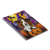 Spooky Brittany Spaniel Halloween Witch Pumpkin Notitieboek (Rechterzijde)