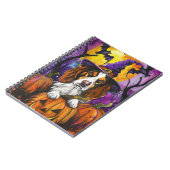 Spooky Brittany Spaniel Halloween Witch Pumpkin Notitieboek (Linkerzijde)