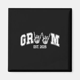 Spooky Bruidegom Bruid 2025 Gotische Halloween Kop Magneet