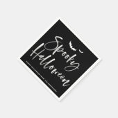 Spooky Brush Lettering Black Halloween Party Servet (Hoek)