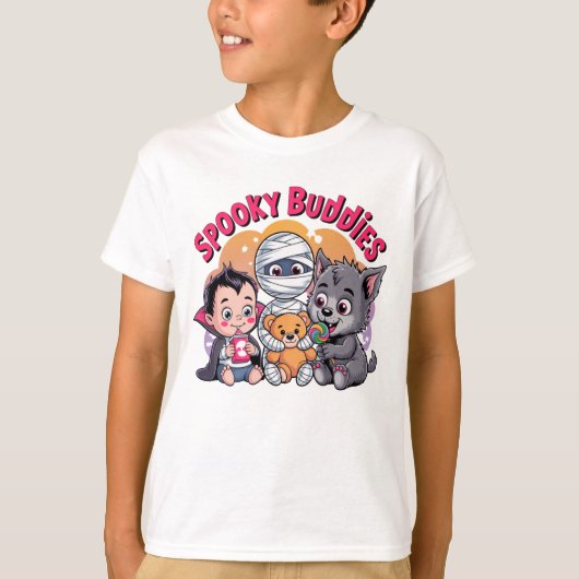 Spooky Buddies Halloween Kids Tee" T-shirt (Voorkant)