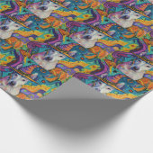 Spooky Bull Terrier Halloween heks en pompoen Cadeaupapier (Hoek)