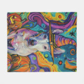 Spooky Bull Terrier Halloween heks en pompoen Fleece Deken (Voorkant (Horizontaal))