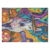 Spooky Bull Terrier Halloween heks en pompoen Tafelkleed (Voorkant (Horizontaal))