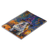 Spooky Bulldog Halloween heks en pompoen Notitieboek (Linkerzijde)