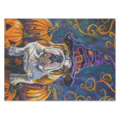Spooky Bulldog Halloween heks en pompoen Tafelkleed (Voorkant (Horizontaal))