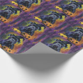 Spooky Bullmastiff Hond Halloween Heks en Pompoen Cadeaupapier (Hoek)