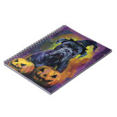 Spooky Bullmastiff Hond Halloween Heks en Pompoen Notitieboek (Linkerzijde)