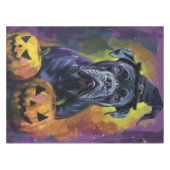 Spooky Bullmastiff Hond Halloween Heks en Pompoen Tafelkleed (Voorkant (Horizontaal))