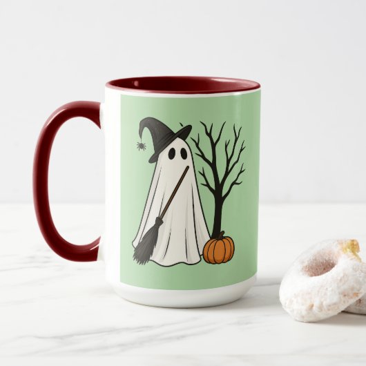 Spooky But Adorable | Cute Ghost Halloween Mug Mok (Met donut)