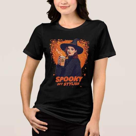 Spooky but Stylish Witch Halloween T-Shirt (Voorkant)