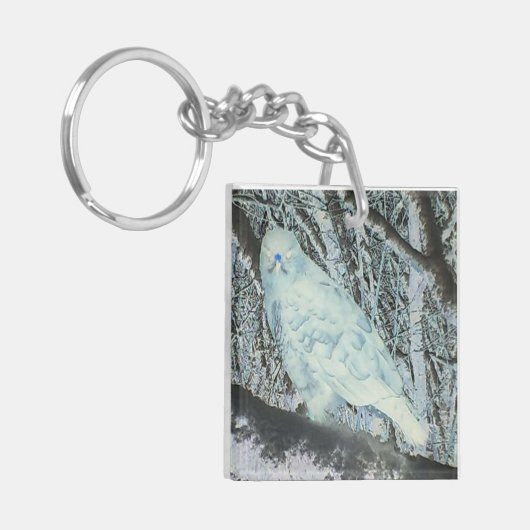 Spooky Buzzard op Tak Sleutelhanger (Voorkant Links)