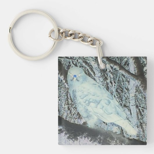 Spooky Buzzard op Tak Sleutelhanger (Voorkant)