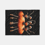 Spooky Byllerina Skeleton Dance Funny beroemd gema Fleece Deken (Voorkant (Horizontaal))
