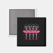 Spooky Byllerina Skeleton Dance Funny beroemd gema Magneet (Voorkant / Achterkant)
