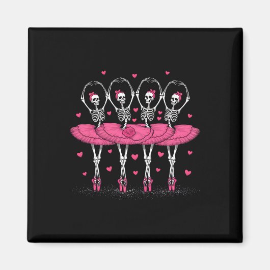 Spooky Byllerina Skeleton Dance Funny beroemd gema Magneet (Voorkant)