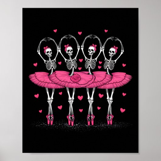 Spooky Byllerina Skeleton Dance Funny beroemd gema Poster (Voorkant)