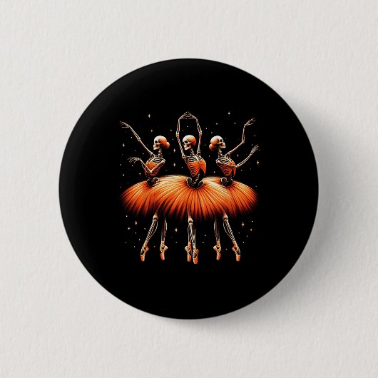 Spooky Byllerina Skeleton Dance Funny beroemd gema Ronde Button 5,7 Cm (Voorkant)